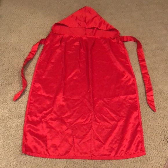 Red Satin Cape with Hood -Halloween Costume - One Size - Picture 8 of 12